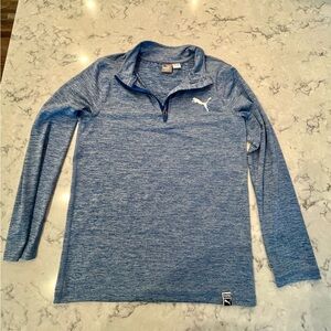 Boys YM Heather Blue Puma 1/4 Zip